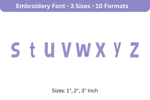 Bimbo Font Lowercase S to Z Embroidery Font Review