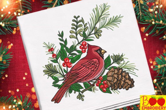 Christmas Red Cardinal on a Tree