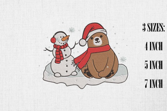 Cute Snowman Bear Happy Christmas