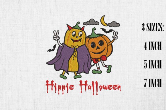 Hippie Halloween Pumpkin Friends